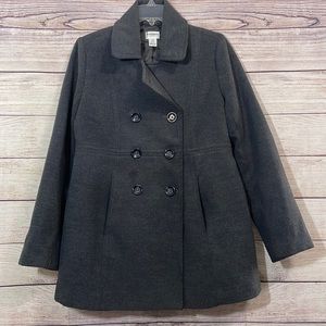 Motherhood Maternity Charcoal Gray Peacoat Size Medium